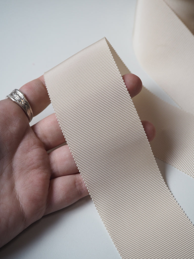 Mokuba Cream Grosgrain Ribbon 50mm