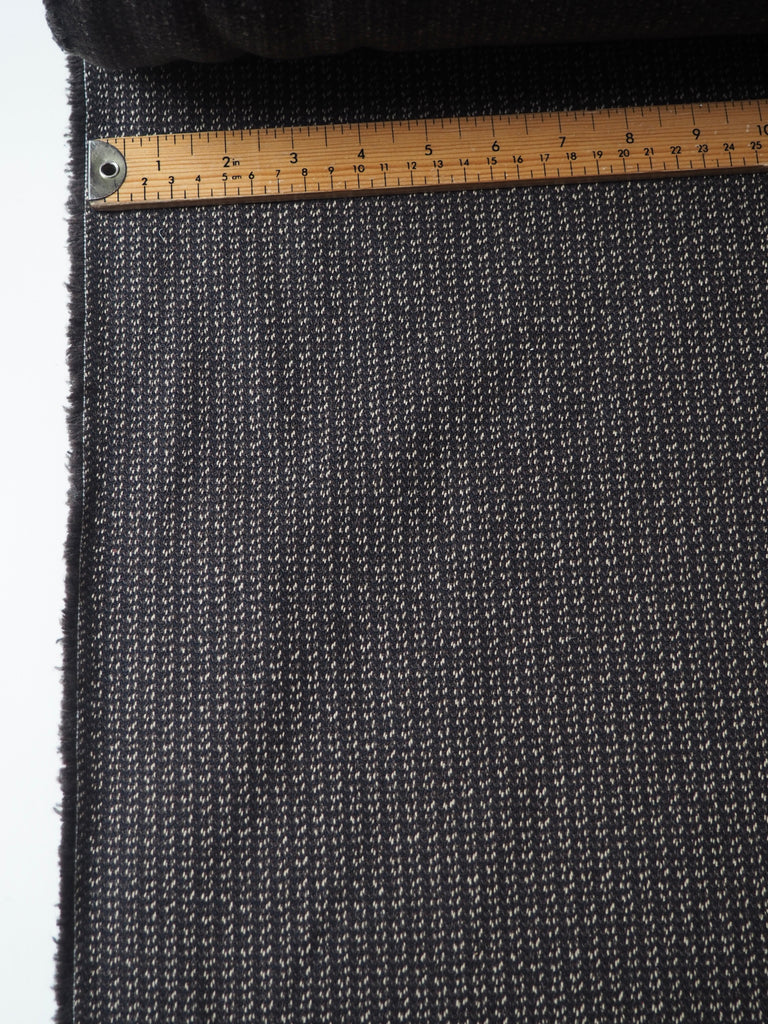 Brown Wool/Cotton Jacquard