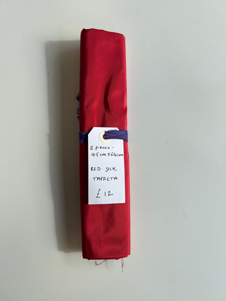 Red Silk Taffeta Remnant