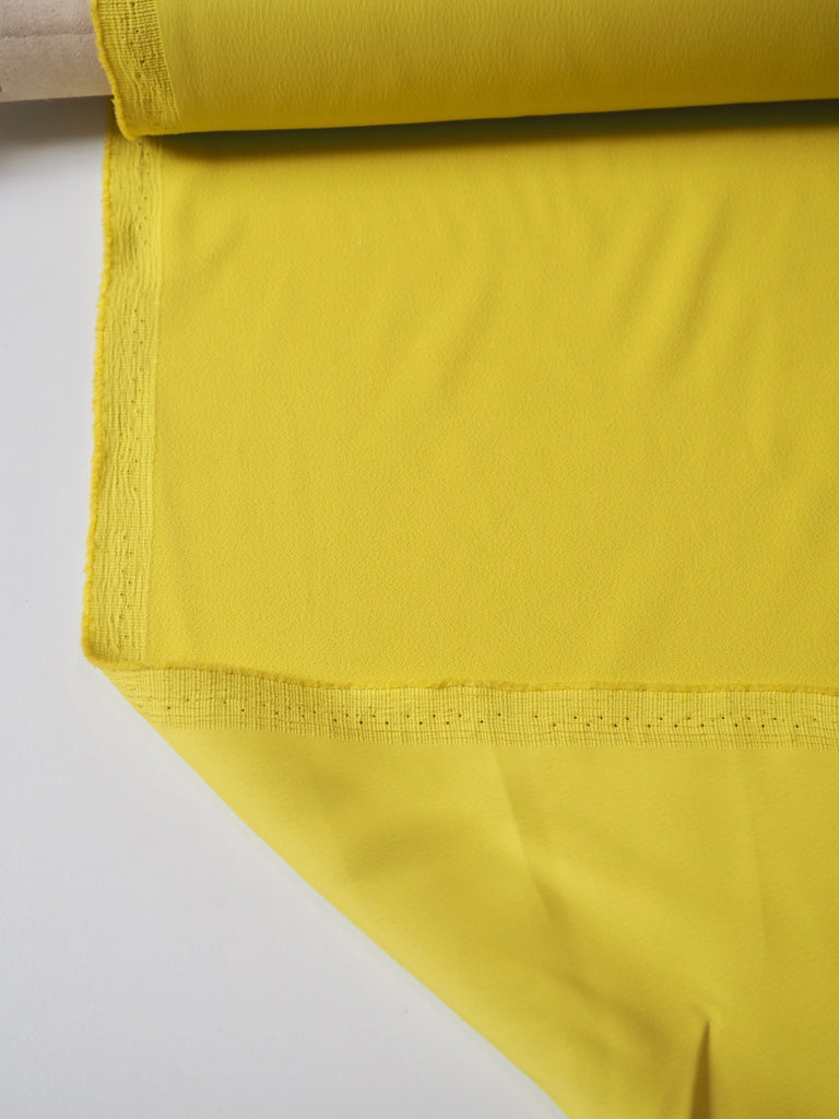 Canary Yellow Stretch Viscose/Acetate Crepe-Backed Satin
