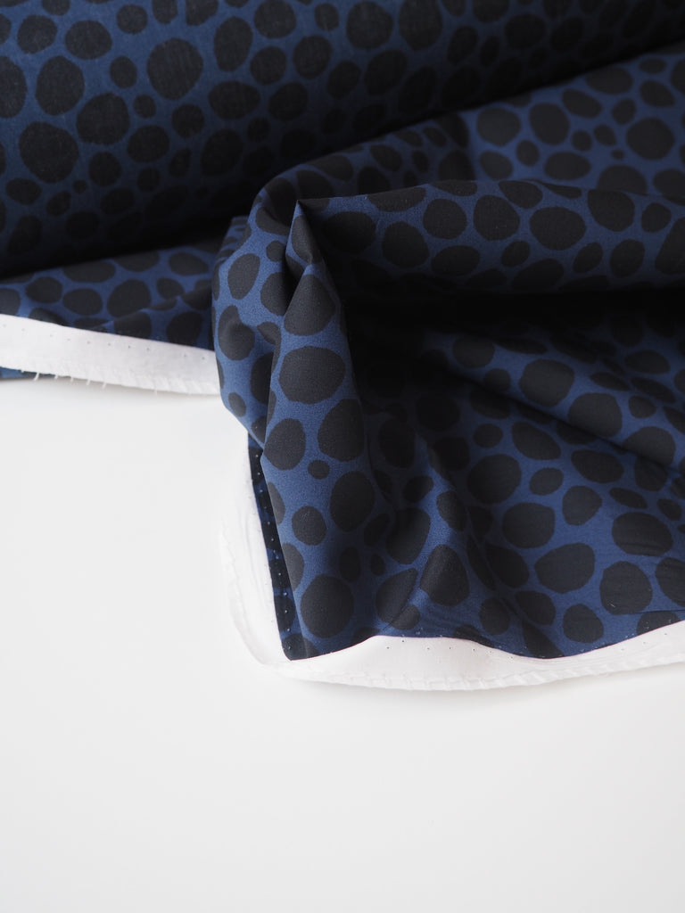 Blue + Black Spot Light Cotton Poplin
