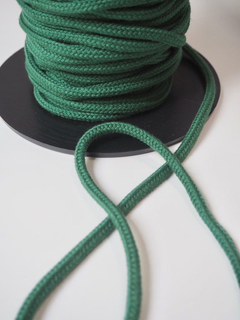 Forest Green Cotton Blend Braided Cord 6mm