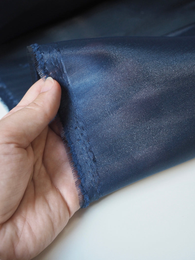 Navy Gloss Heavy Organza