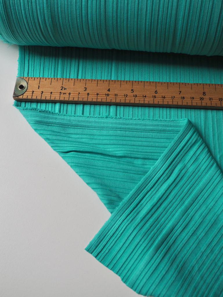 Bright Mint Ribbed Satin Jersey