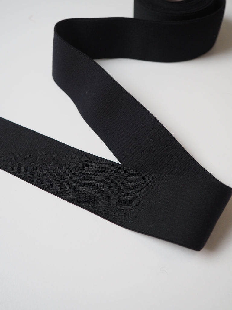 Black Plush Elastic 40mm