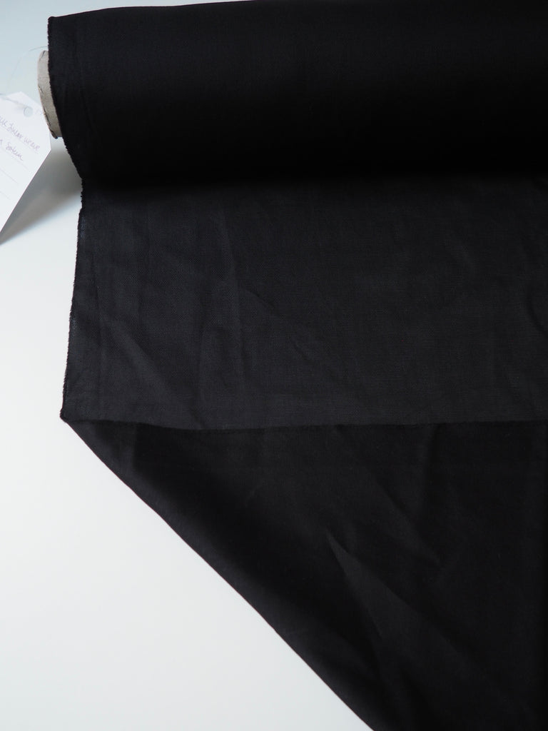 Black Linear Weave Cotton Sateen