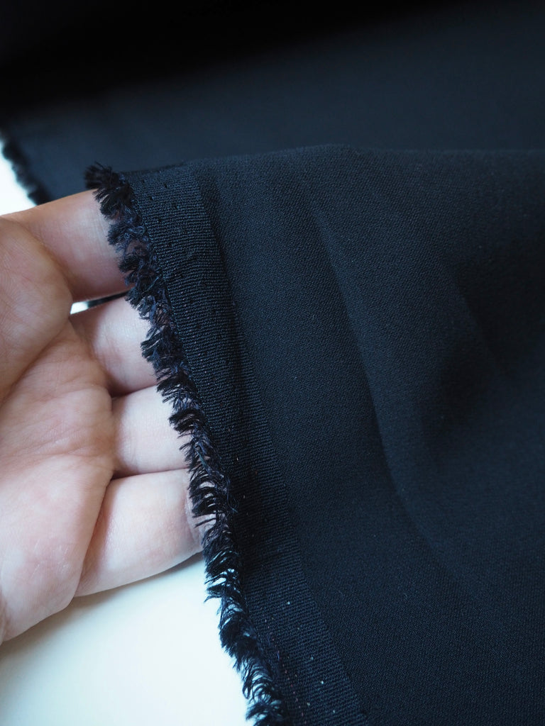 Black Satin-Backed Viscose/Acetate Crepe