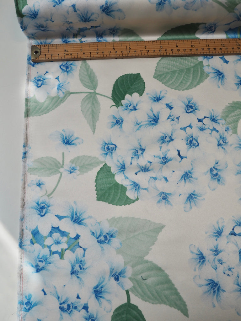 Pale Blue Blossom Satin