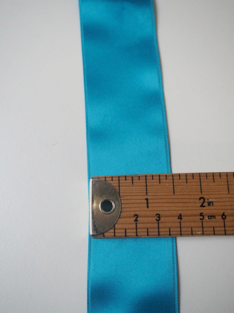 Turquoise Double Faced Satin Ribbon 40mm