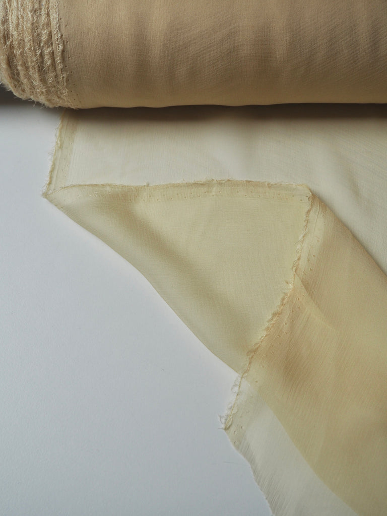 Pale Yellow Silk Chiffon