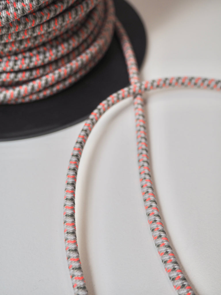 Pink + Moss Stretch Braided Cord 5mm