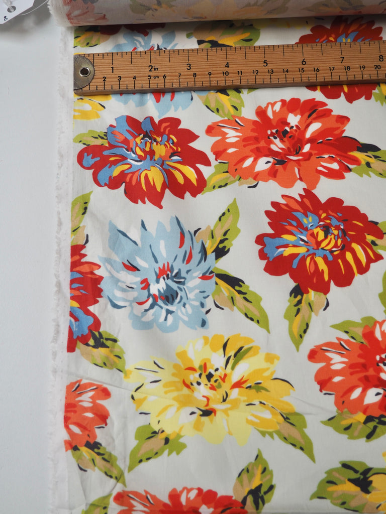 Rainbow Peony Stretch Cotton Poplin