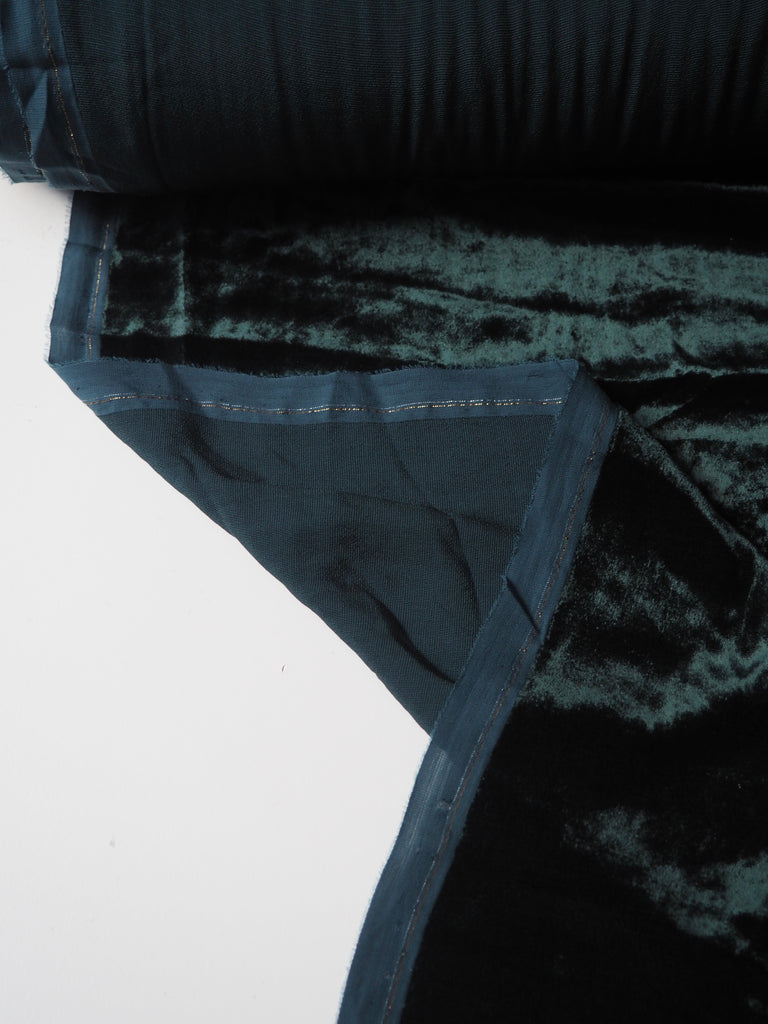 Rich Teal Silk/Viscose Velvet