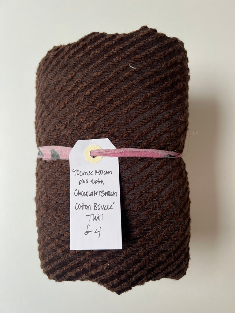 Chocolate Brown Bouclé Twill Remnant