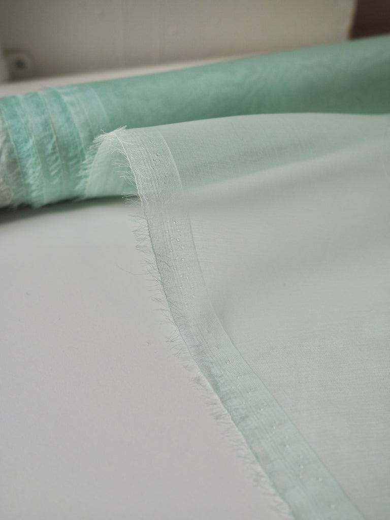 Soft Mint Silk Organza