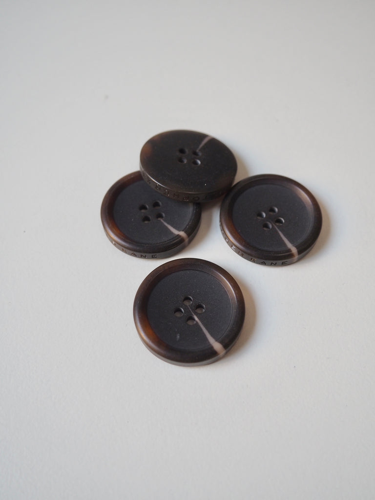 Branded Brown Faux Horn Buttons 26mm