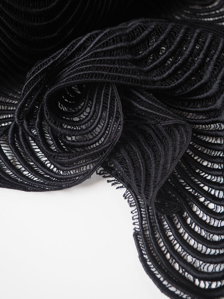 Black Wave Guipure Lace