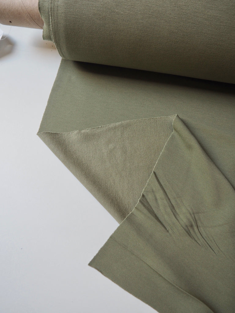 Sage Nylon/Viscose Double Jersey