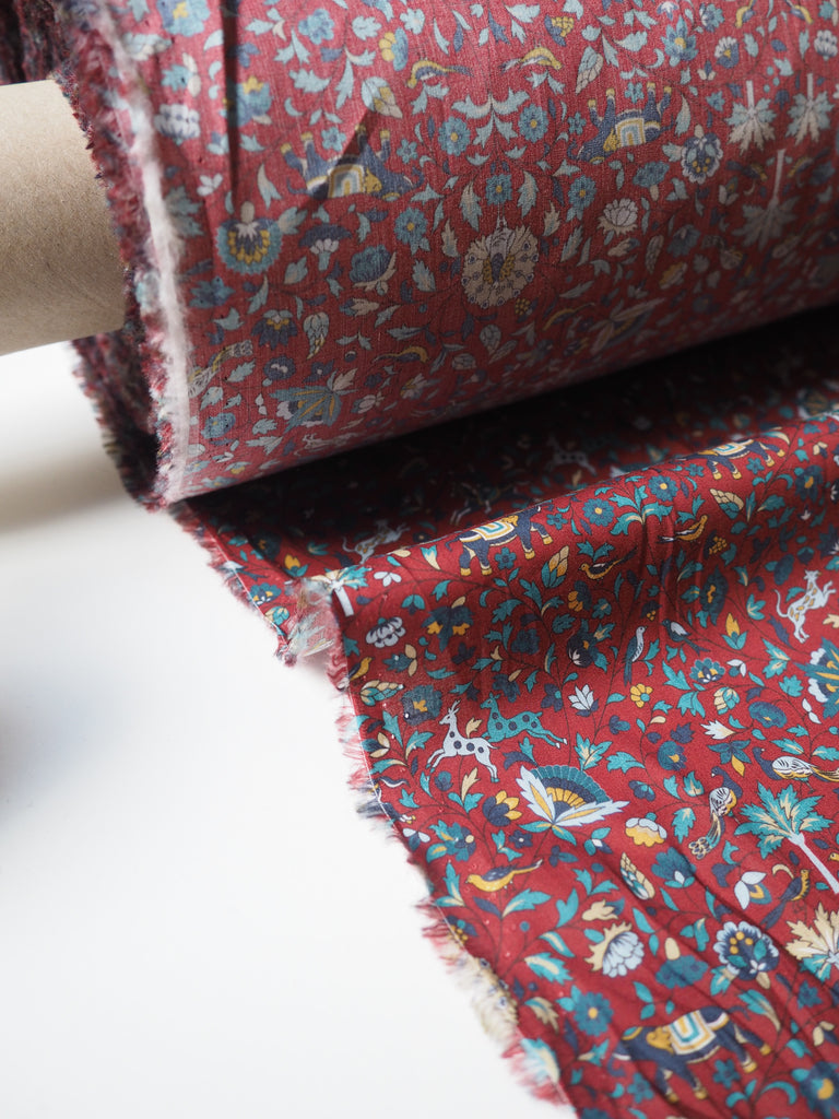 Liberty Burgundy Imran Tana Cotton Lawn