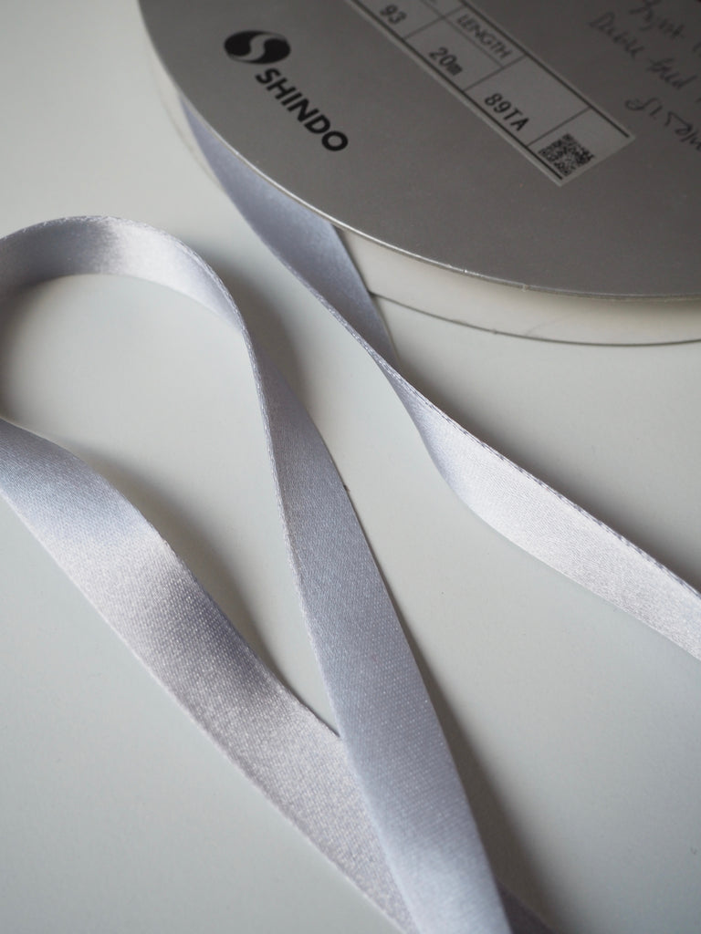 Shindo Light Grey Thick Double-Faced Satin Ribbon 15mm