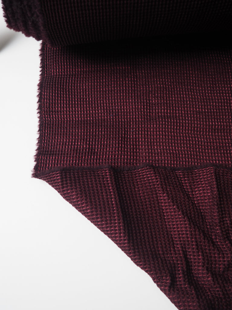 Merlot Wool/Silk Honeycomb Jacquard