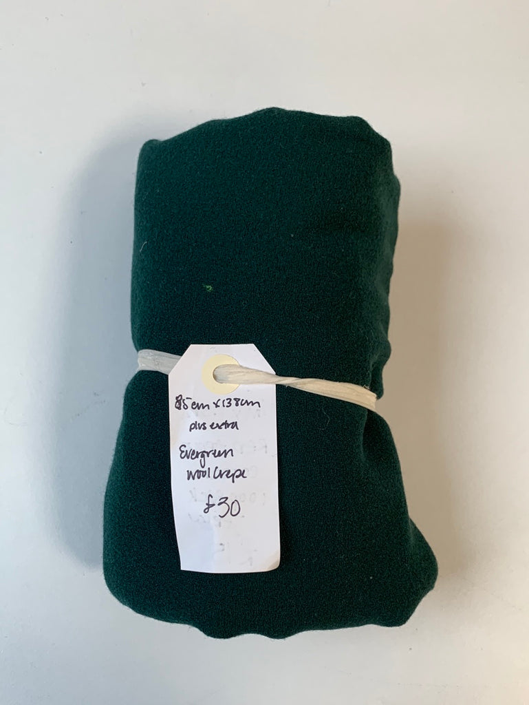 Evergreen Wool Crepe Remnant