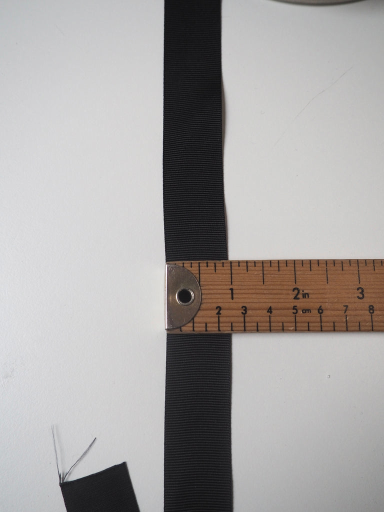 Shindo Black Double-Faced Satin/Grosgrain Ribbon 25mm