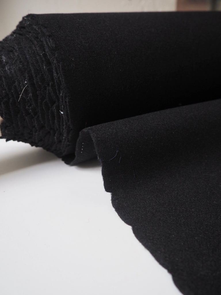 Black Felted Wool Coating