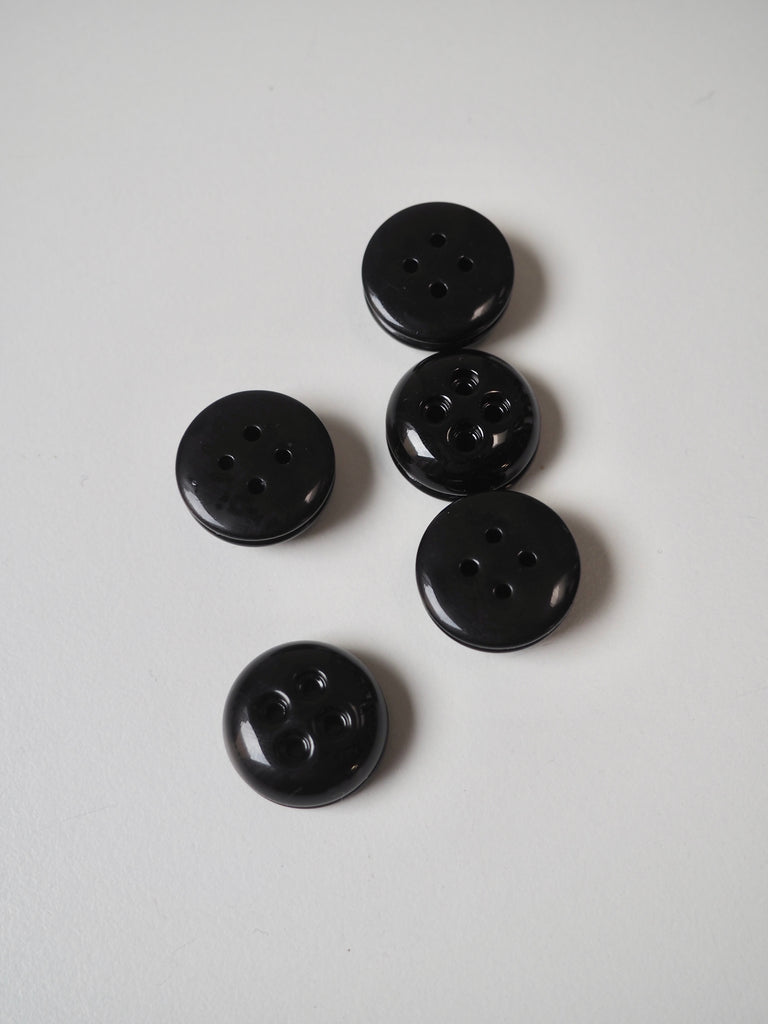 Black Shiny Domed Buttons 21mm/34L