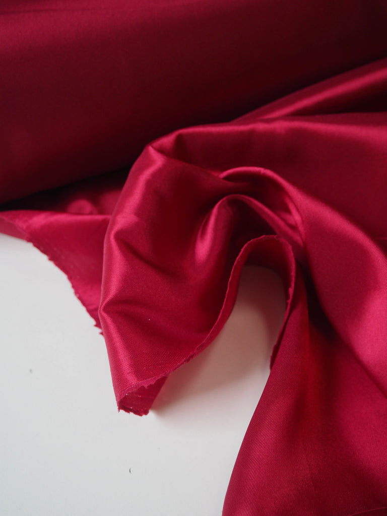 Ruby Red Stretch Acetate Satin Twill Lining