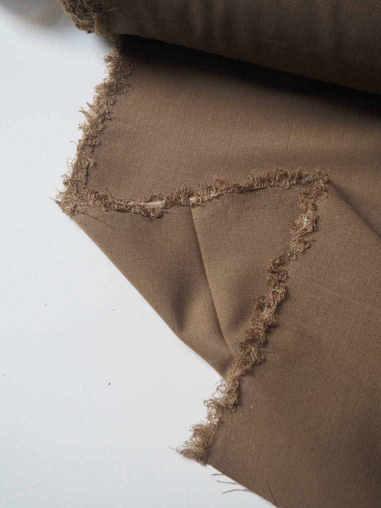 Mocha Stretch Wool Blend Suiting