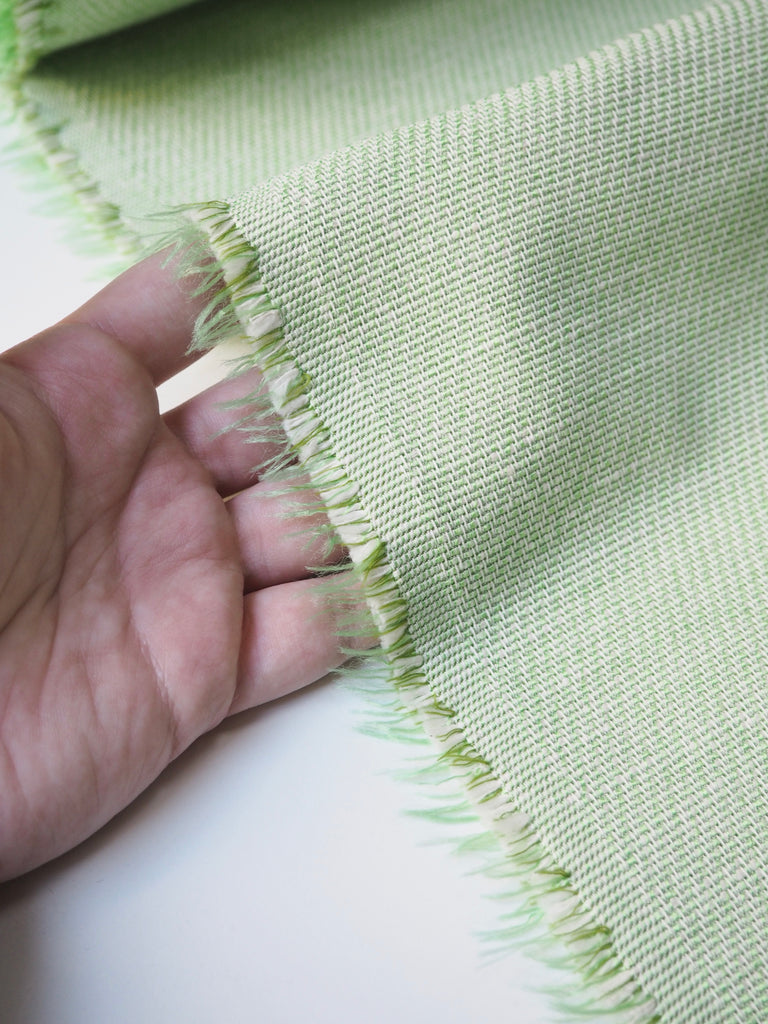 Lime Cotton/Viscose Tweed