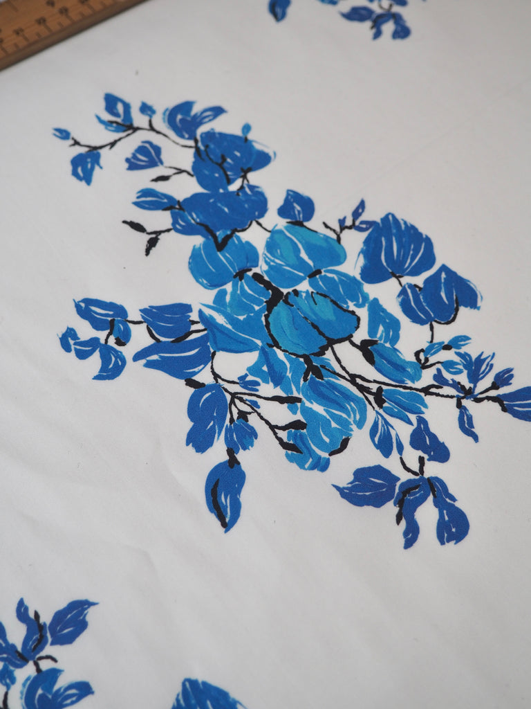 Blue Branch Floral Cotton Poplin