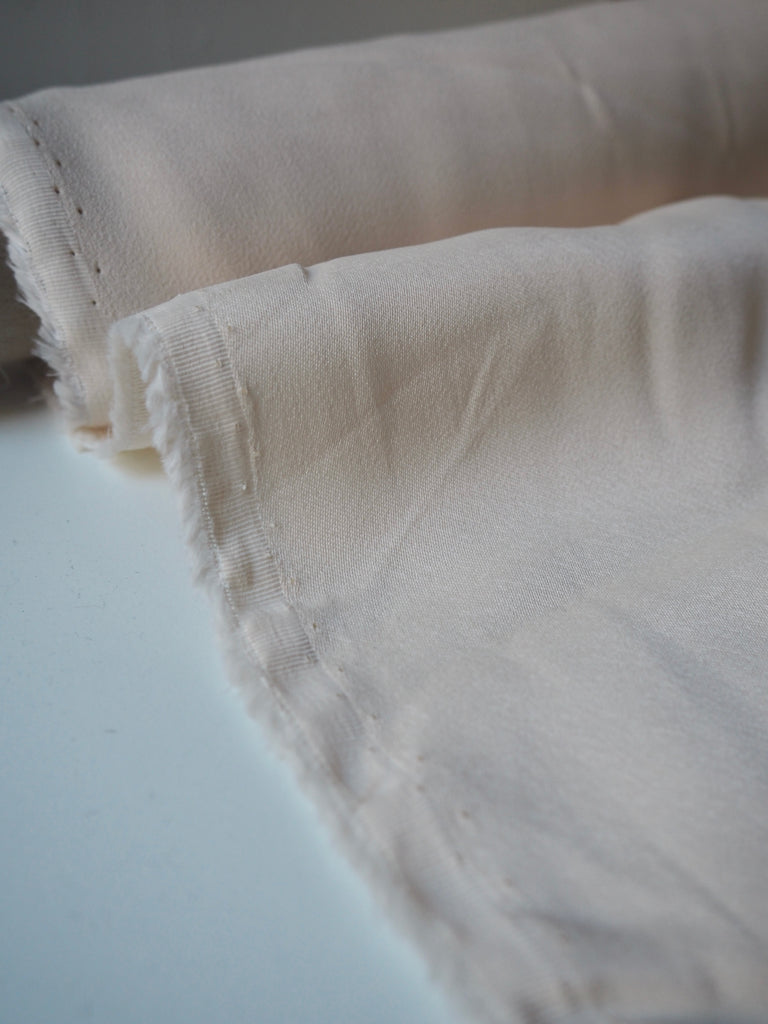 Cream Satin-Backed Viscose/Acetate Crepe