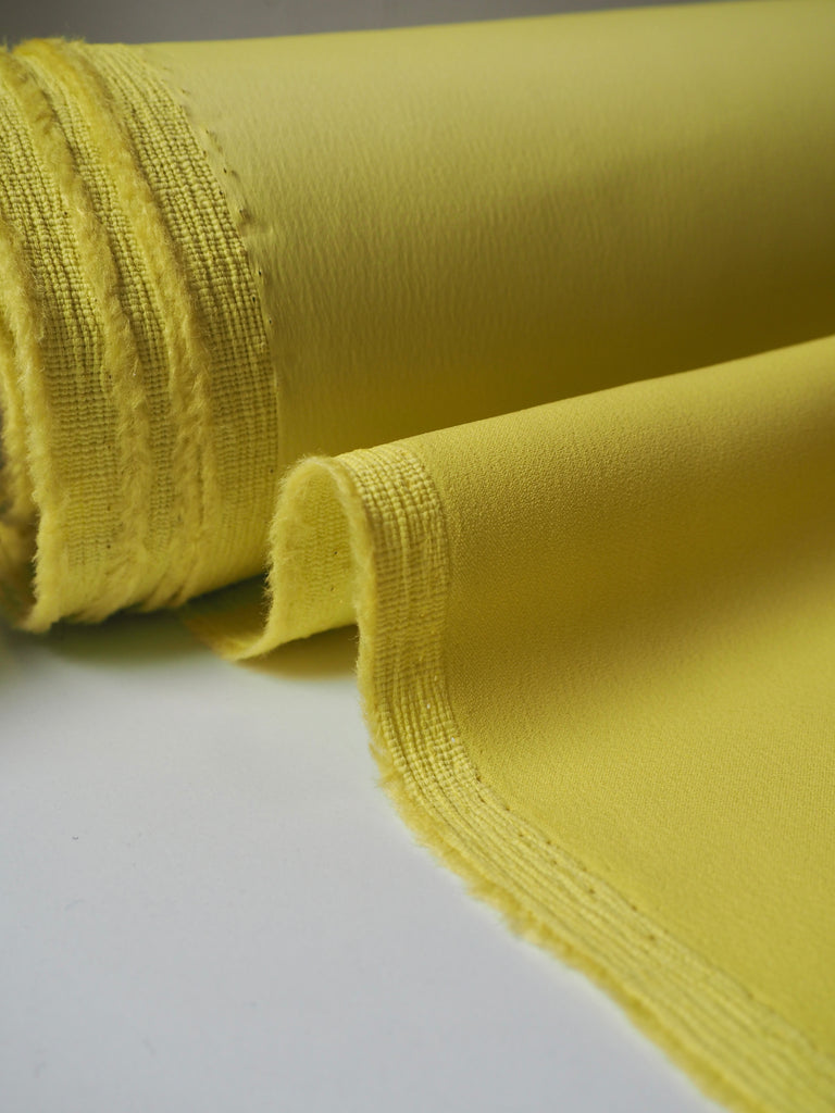 Yellow-Green Stretch Viscose/Acetate Crepe-Backed Satin