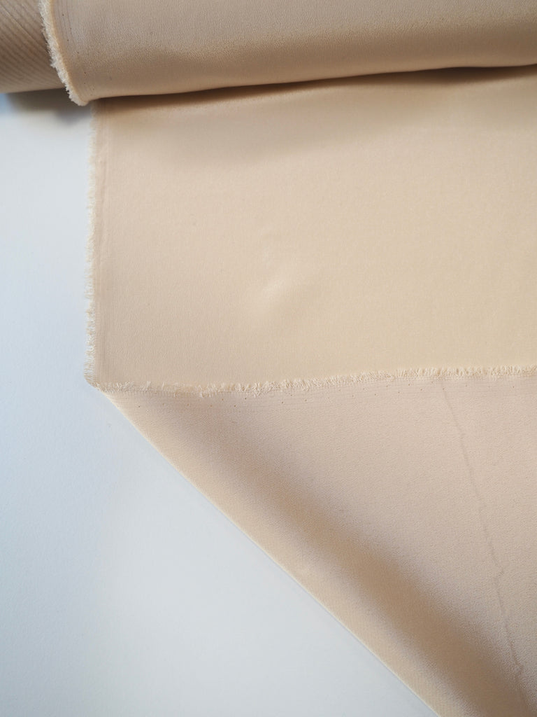 Cream Silk Sateen Crepe de Chine