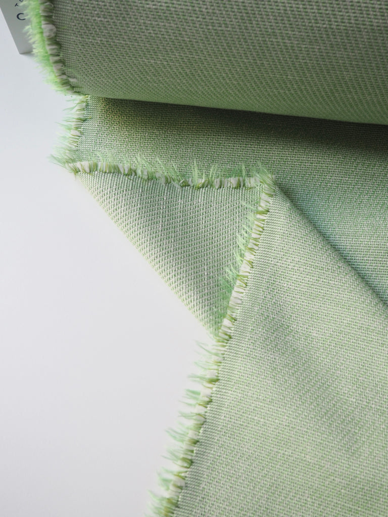 Lime Cotton/Viscose Tweed