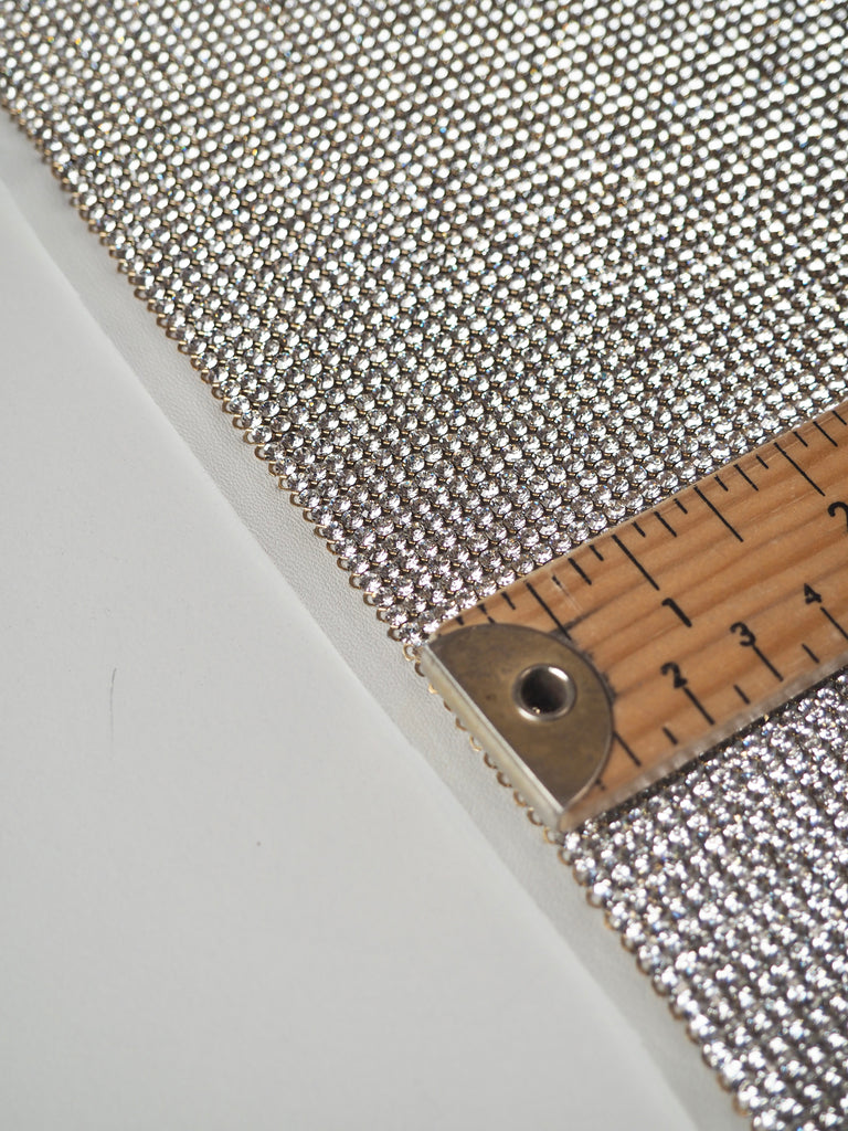 Swarovski Crystal + Gold Chainmail Leather Piece