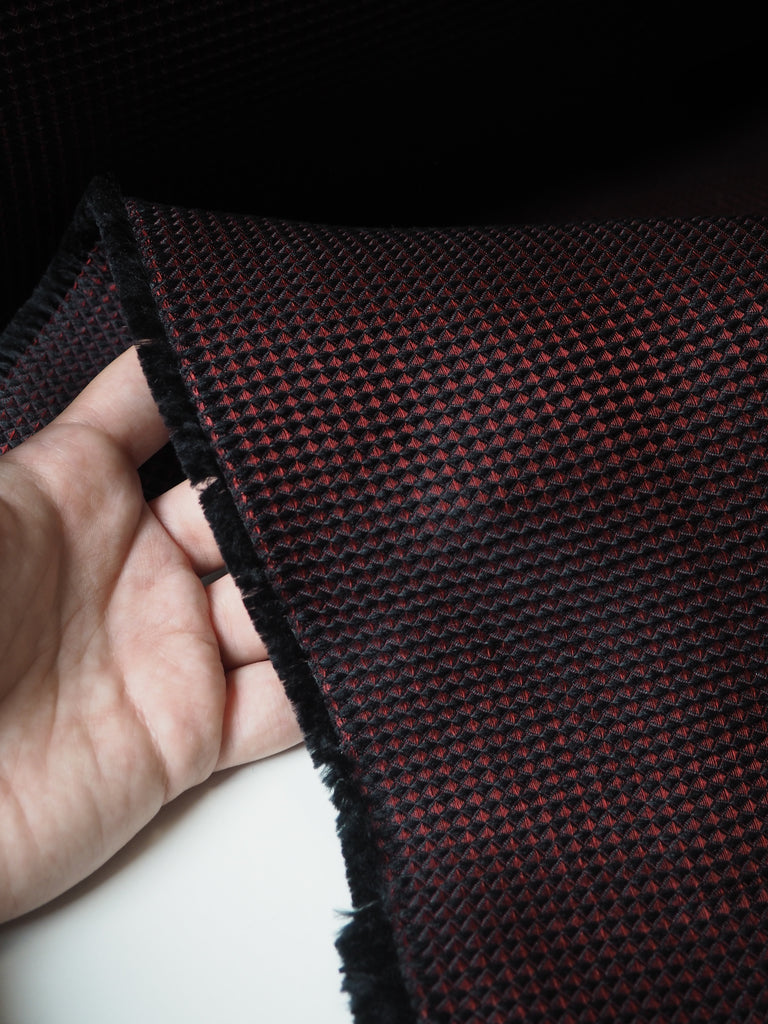Red + Black Harlequin Jacquard