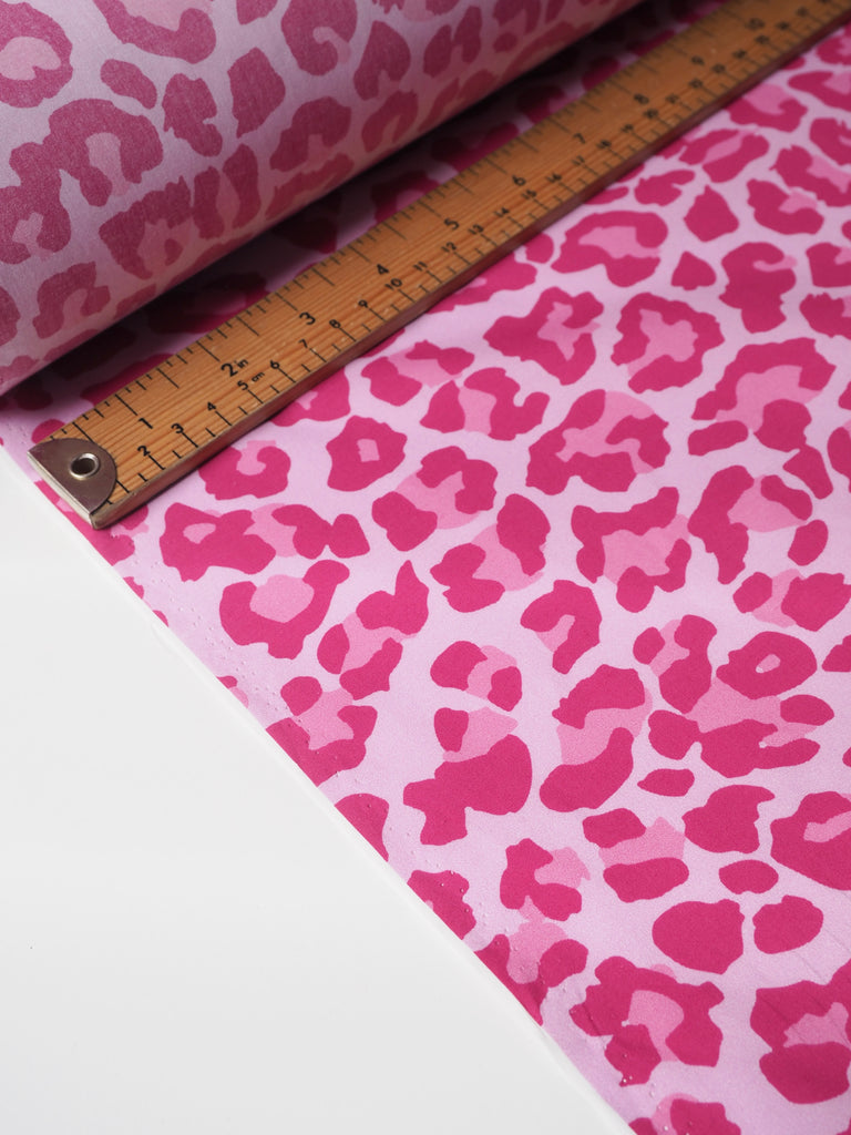 Pink Leopard Light Cotton Poplin