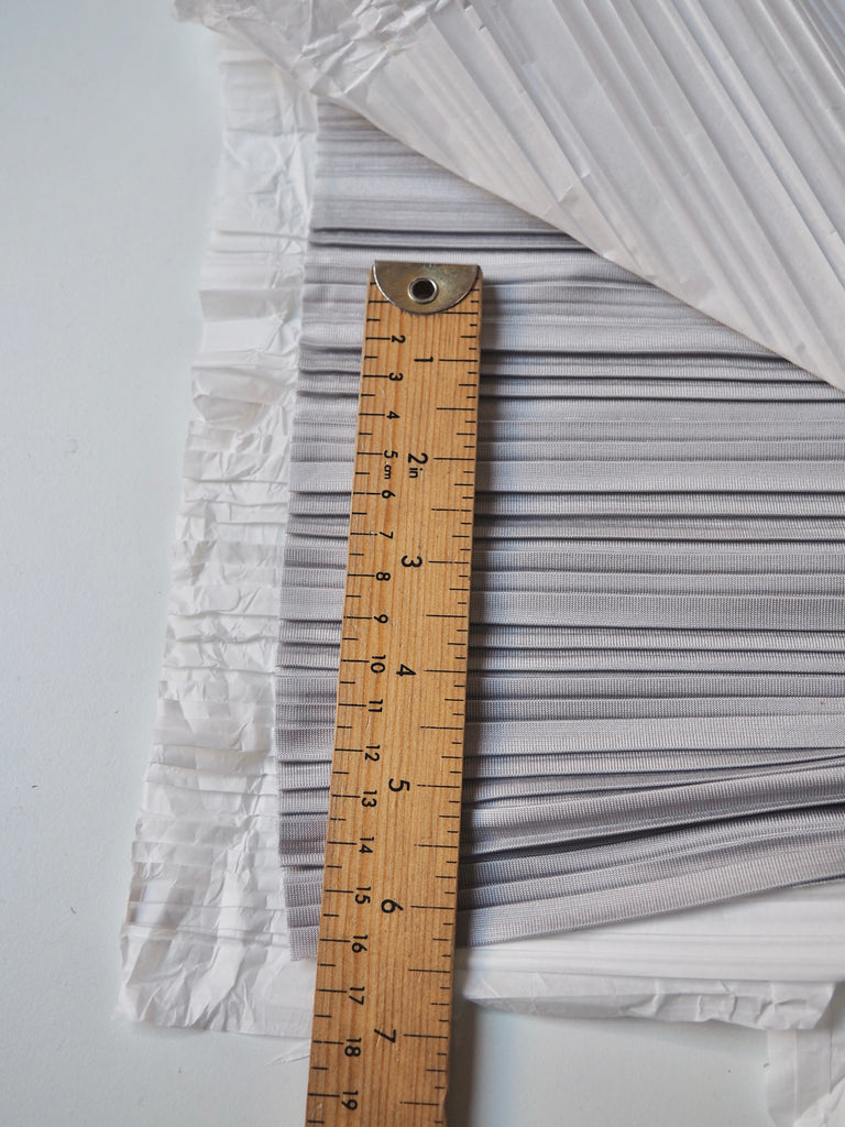 Silver Plissé Pleated Satin Jersey