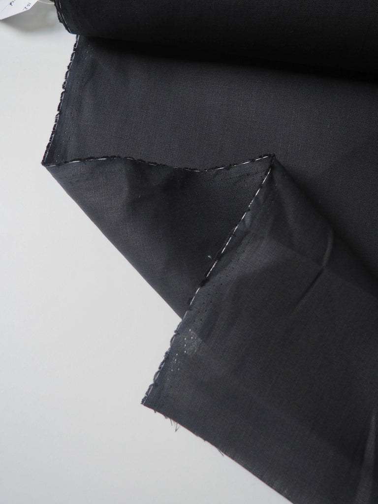 Black Structured Irish Linen