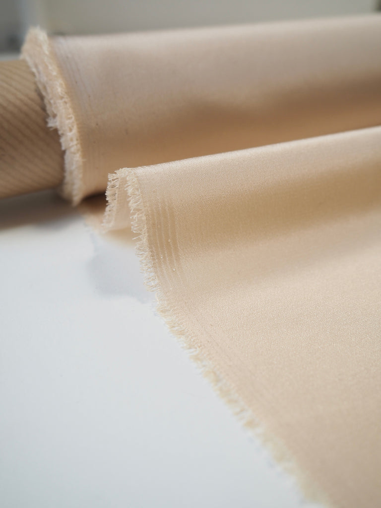 Cream Silk Sateen Crepe de Chine