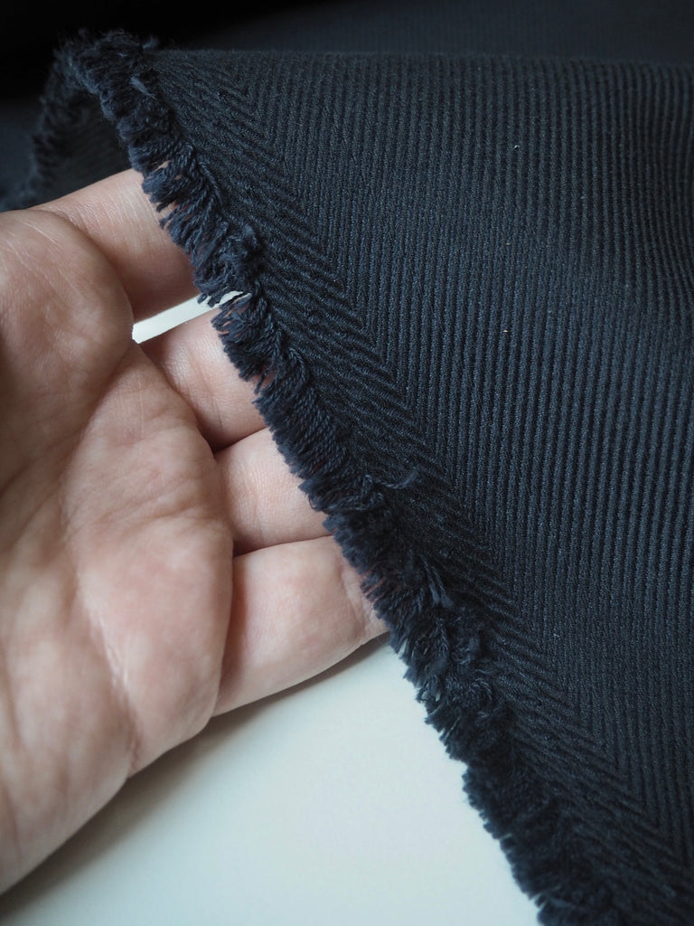 Midnight Cotton/Viscose Twill