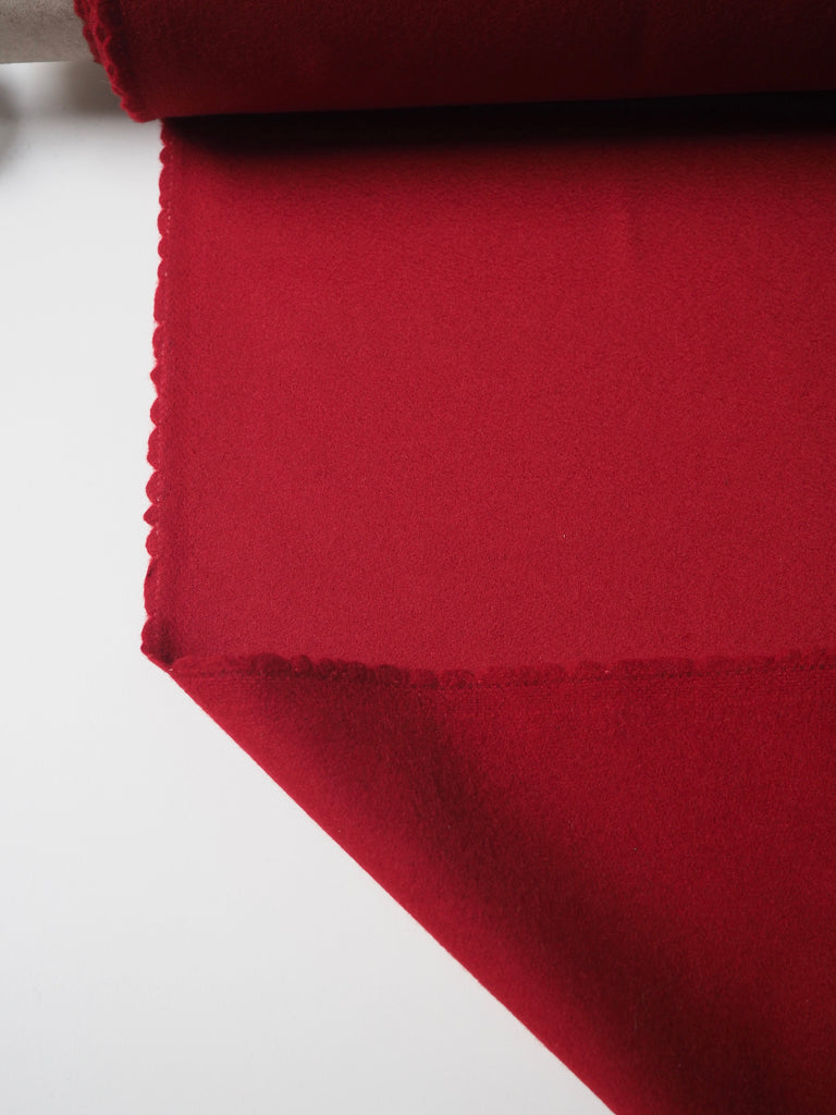 Red Cashmere/Wool Zibeline Coating