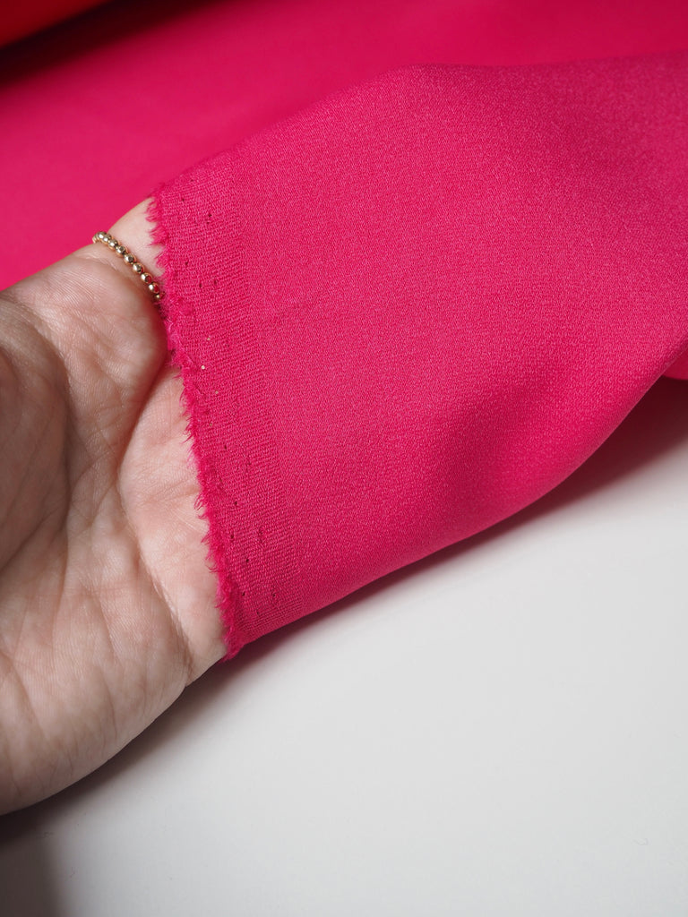Hot Pink Viscose/Acetate Crepe-Backed Satin