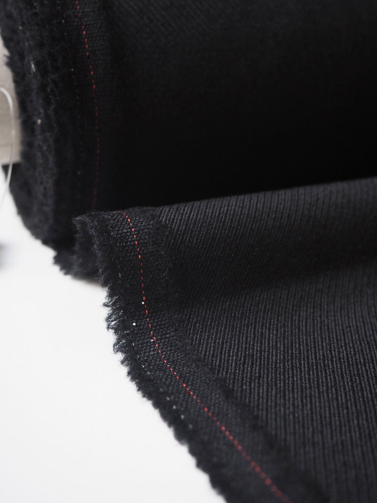 Black Mediumweight Wool Twill