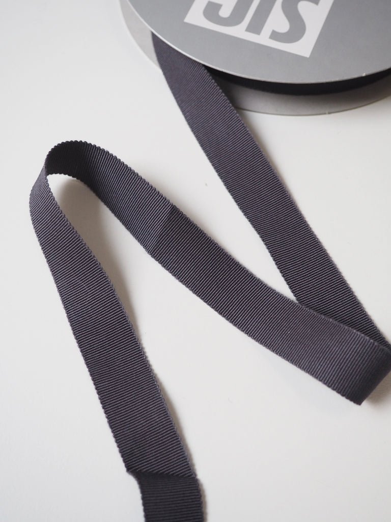 Shindo Slate Grey Grosgrain Ribbon 18mm