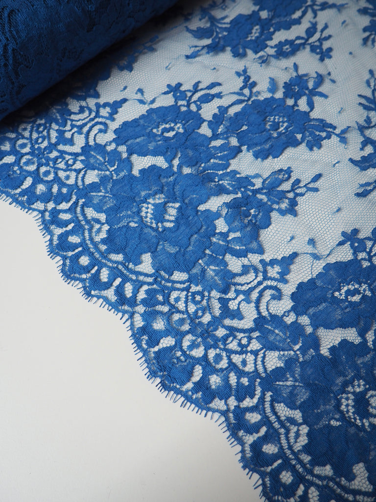 Sapphire Floral Scallop Lace