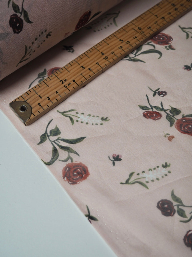 Rose Print Silk Chiffon